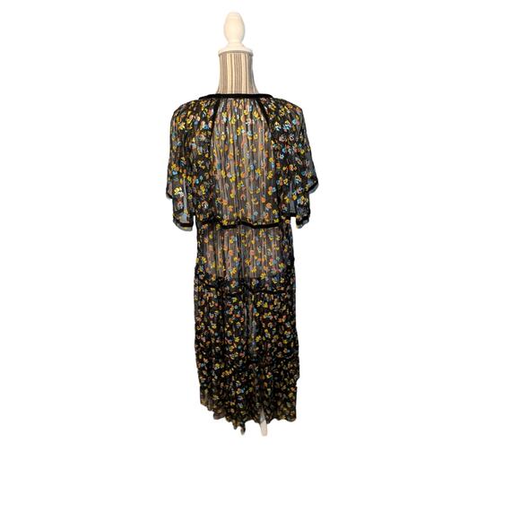 Free People Practical Magic Floral Print Mesh Dress Size XS - Picture 9 of 11